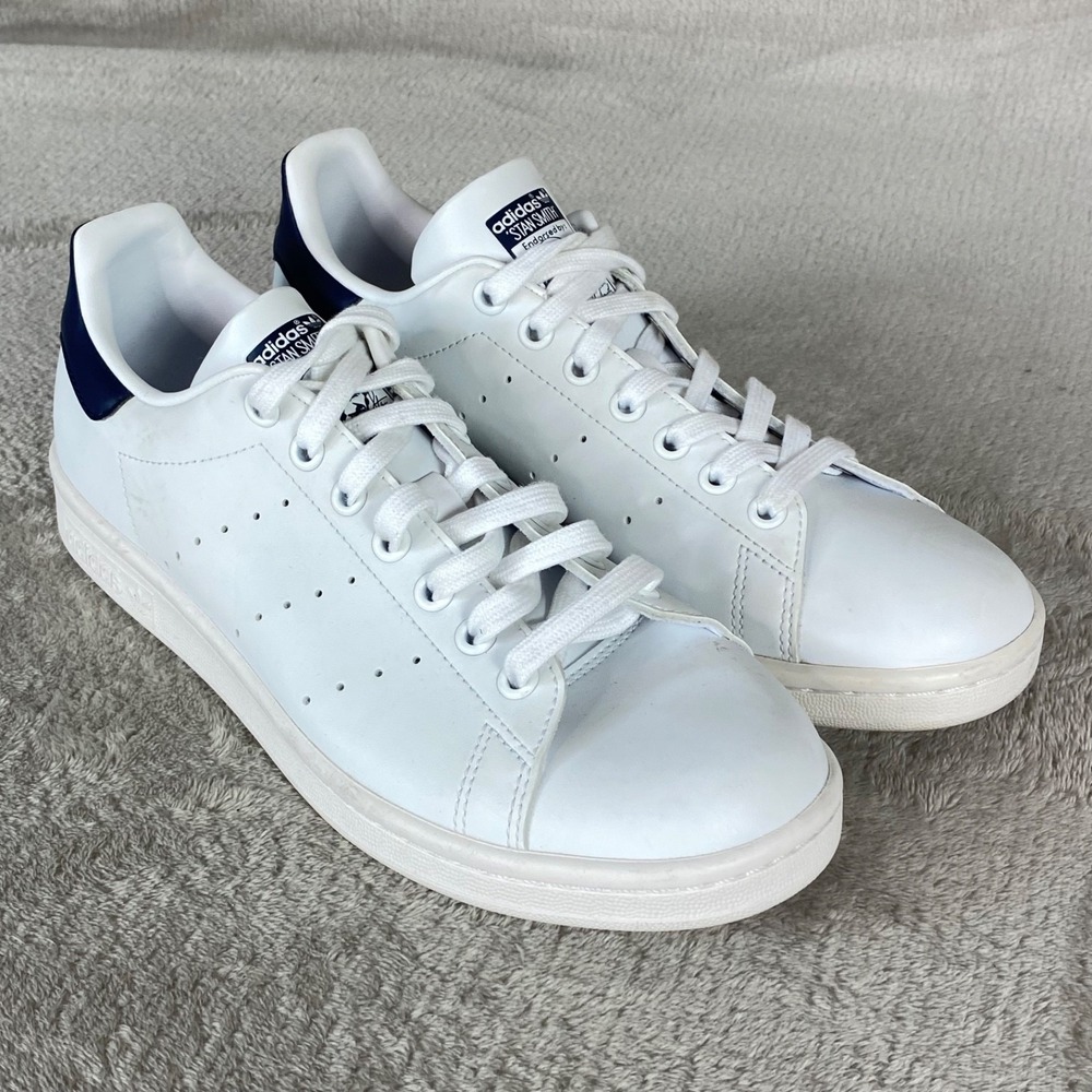 Adidas Stan Smith Womens Shoes Size 9 White Blue Leather Tennis Pickleball NEW